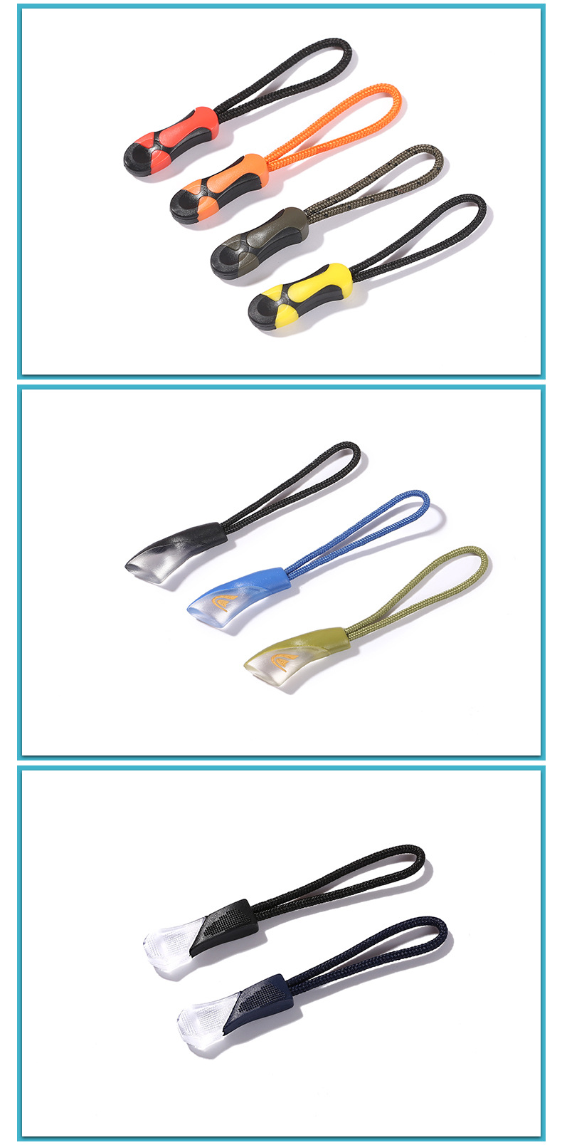 Colorful Plastic Slider Zipper Pullers